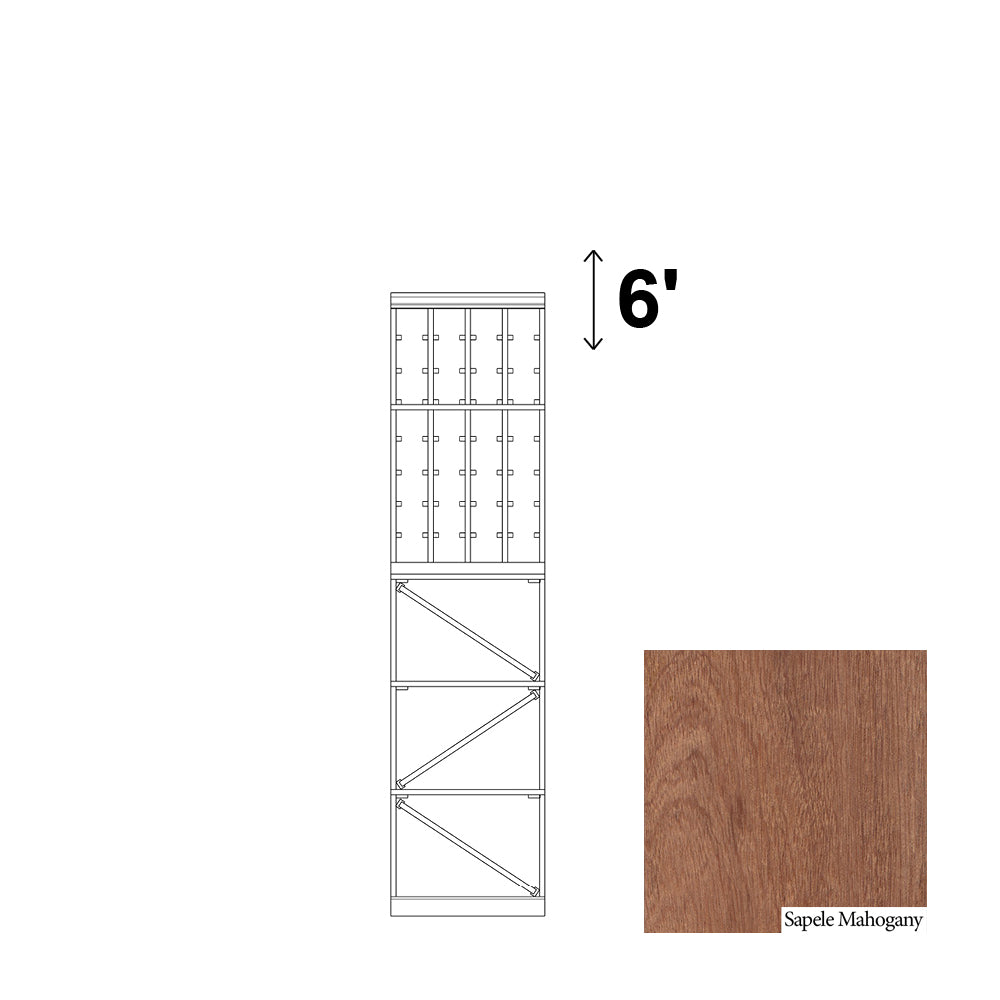 04 Column Rack with BIN Storage - 750ml Bottles