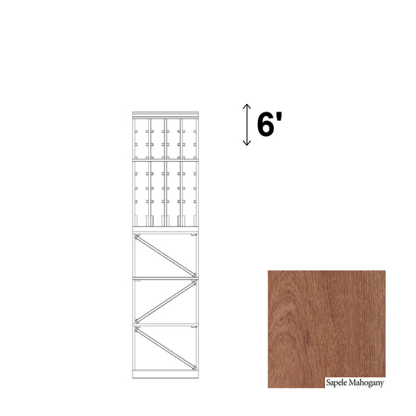 04 Column Rack with Display Row & BIN Storage - 750ml Bottles