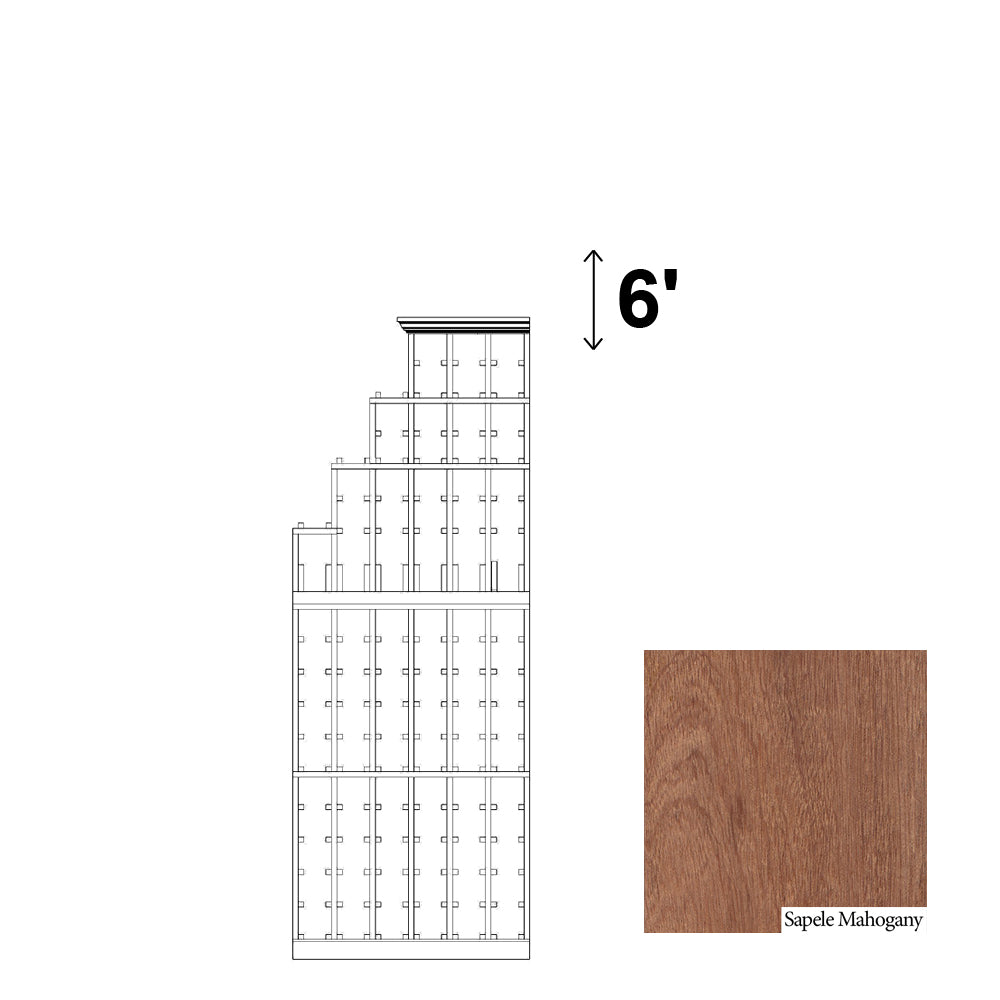 06 Column Cascade Rack Left with Display Row - 750ml Bottles