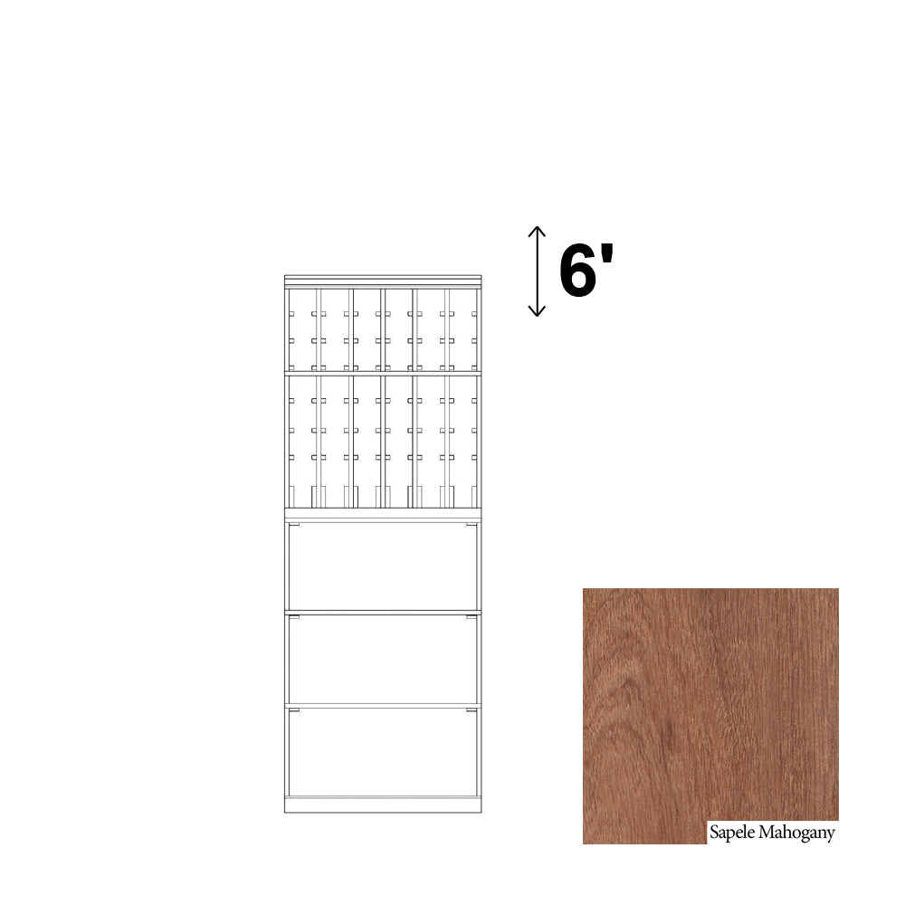 06 Column Rack with Display Row & CASE Storage - 750ml Bottles