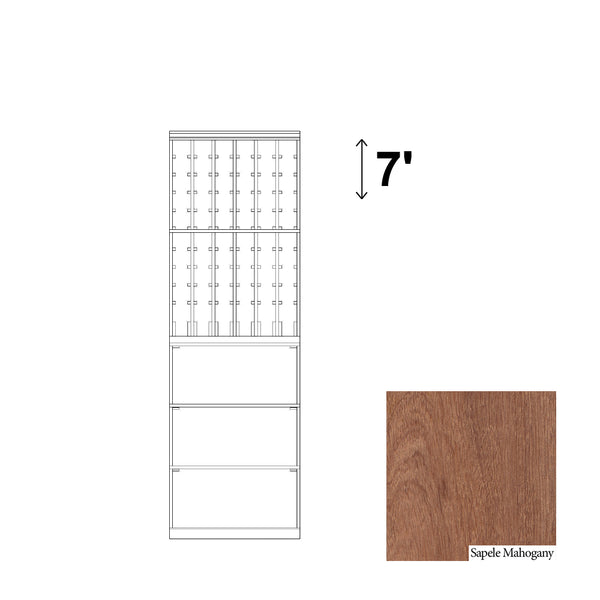 06 Column Rack with Display Row & CASE Storage - 750ml Bottles