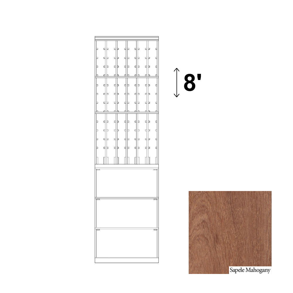 06 Column Rack with Display Row & CASE Storage - 750ml Bottles
