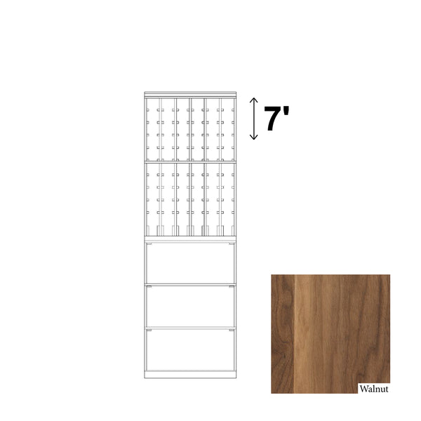 06 Column Rack with Display Row & CASE Storage - 750ml Bottles