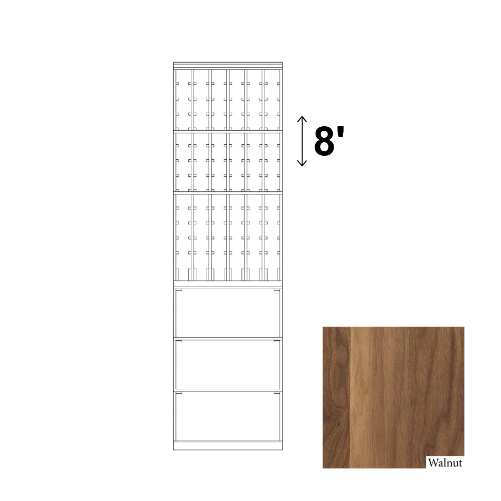 06 Column Rack with Display Row & CASE Storage - 750ml Bottles
