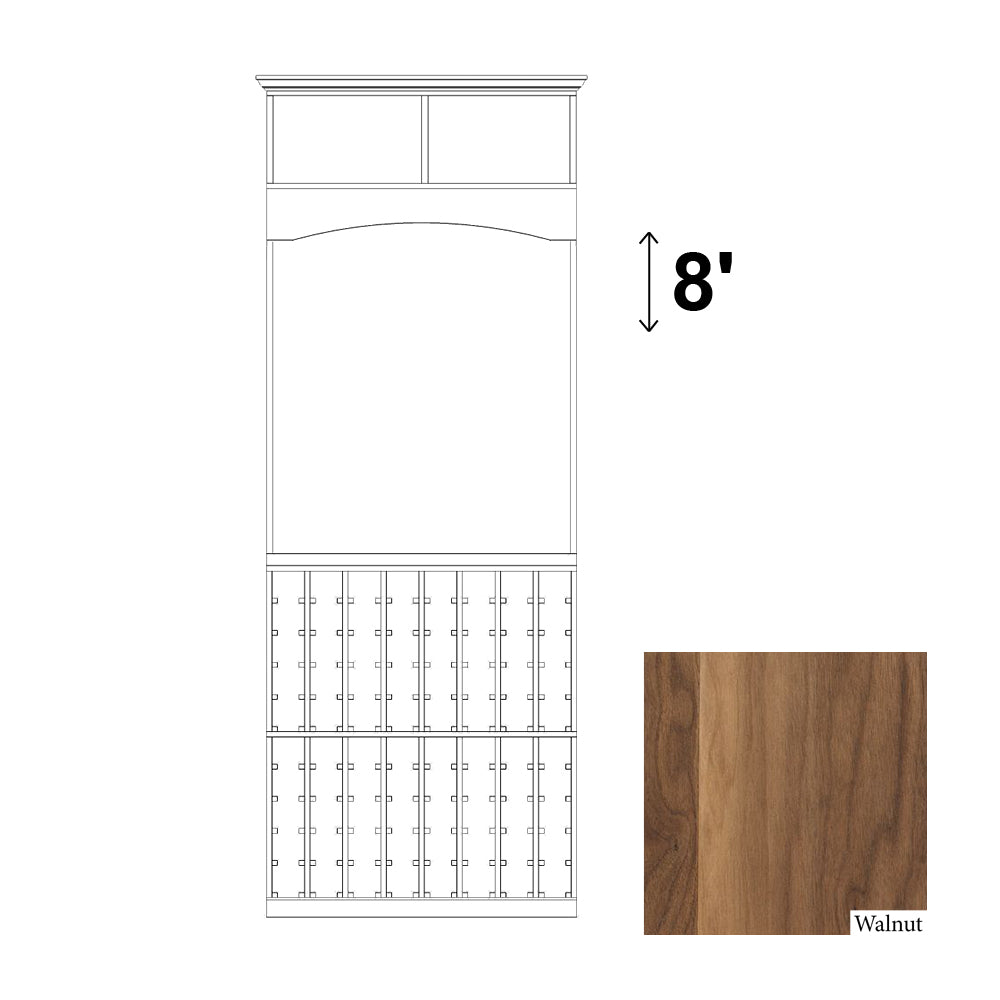 Wine Cellar Arch CHARDONNAY - 8 Column Half-height Individual Bottle Wood Rack