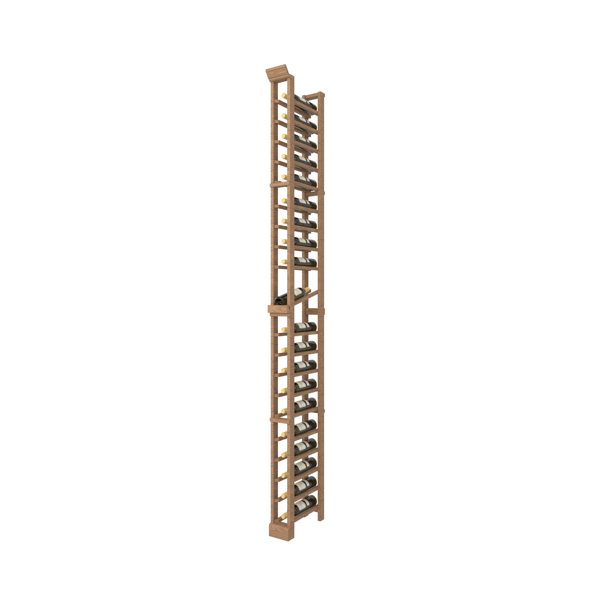 Individual Bottle Premium Wood Wine Rack With Display Row | 1 Column, Ice Wine Bottles