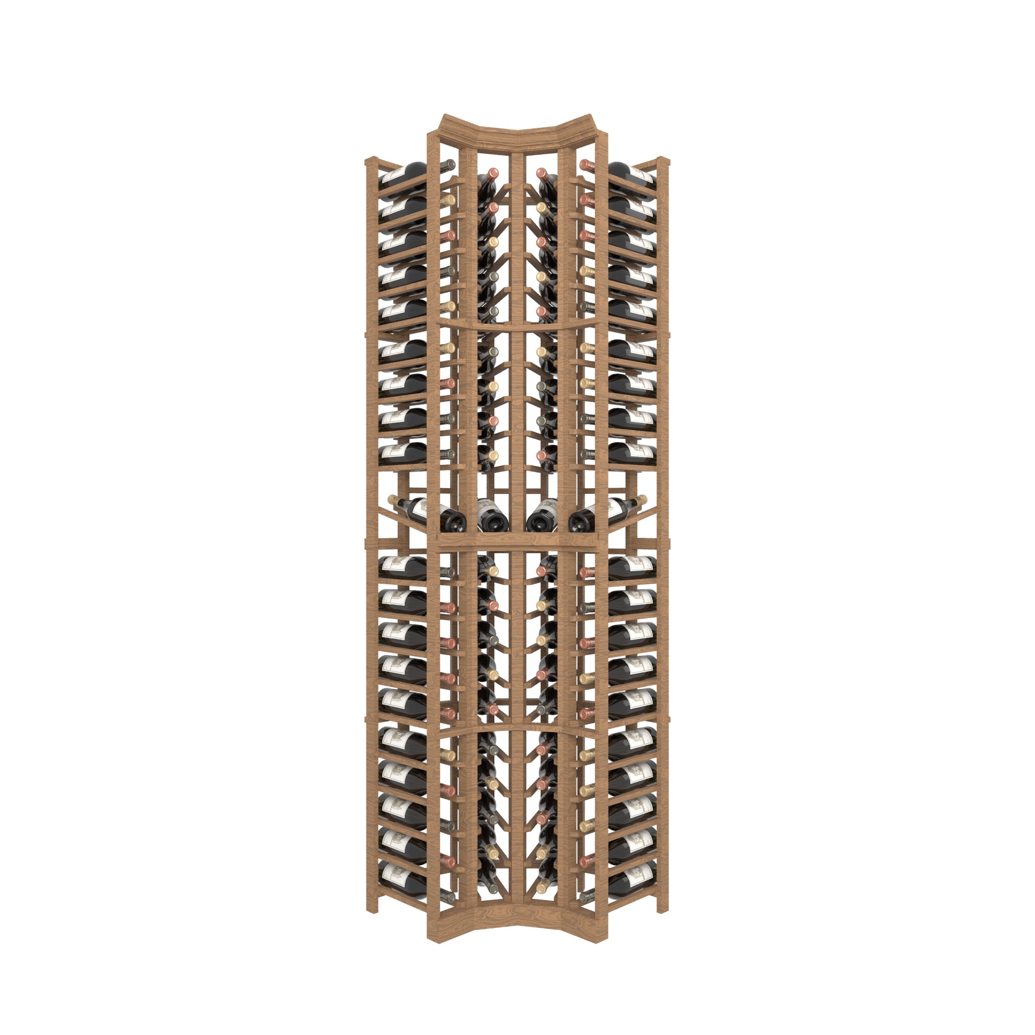 04 Column Curved Corner Rack with Display Row - 750ml Bottles