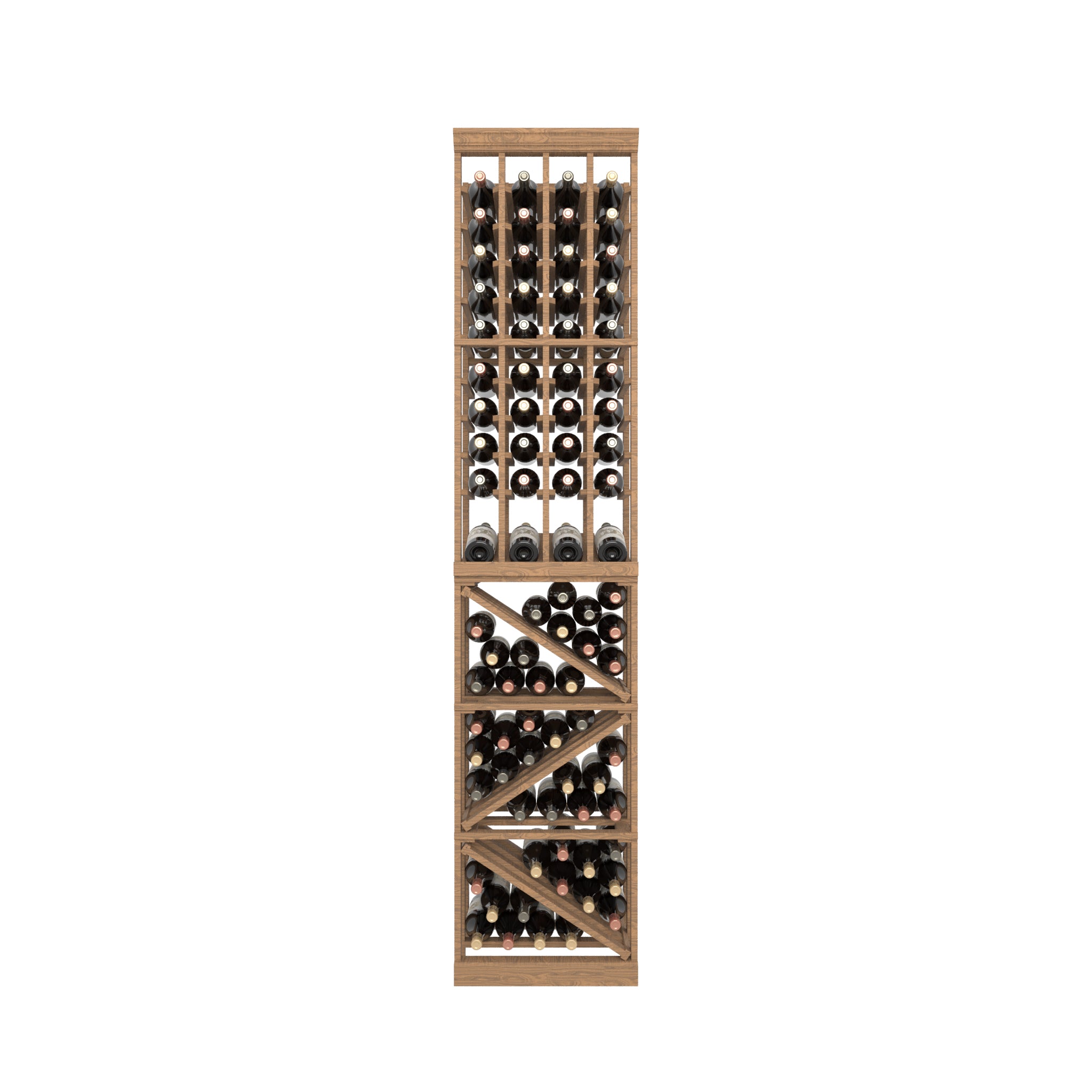 04 Column Rack with Display Row & BIN Storage - 750ml Bottles