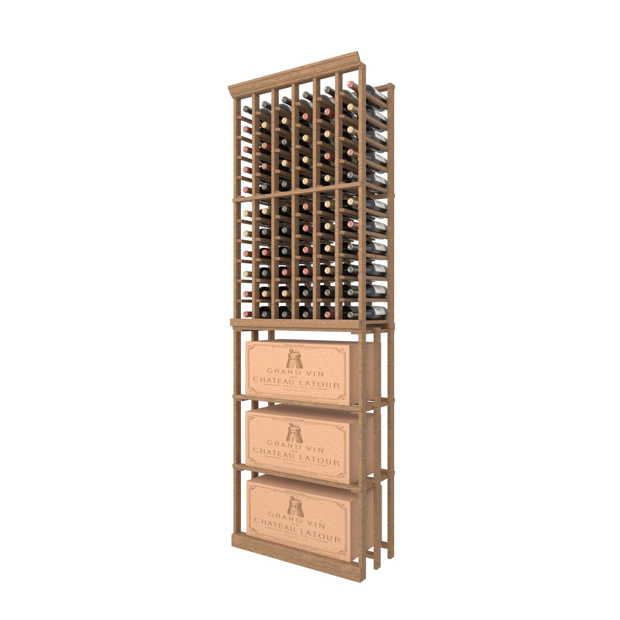 Individual Bottle Wood Rack with CASE Storage - 04 Column