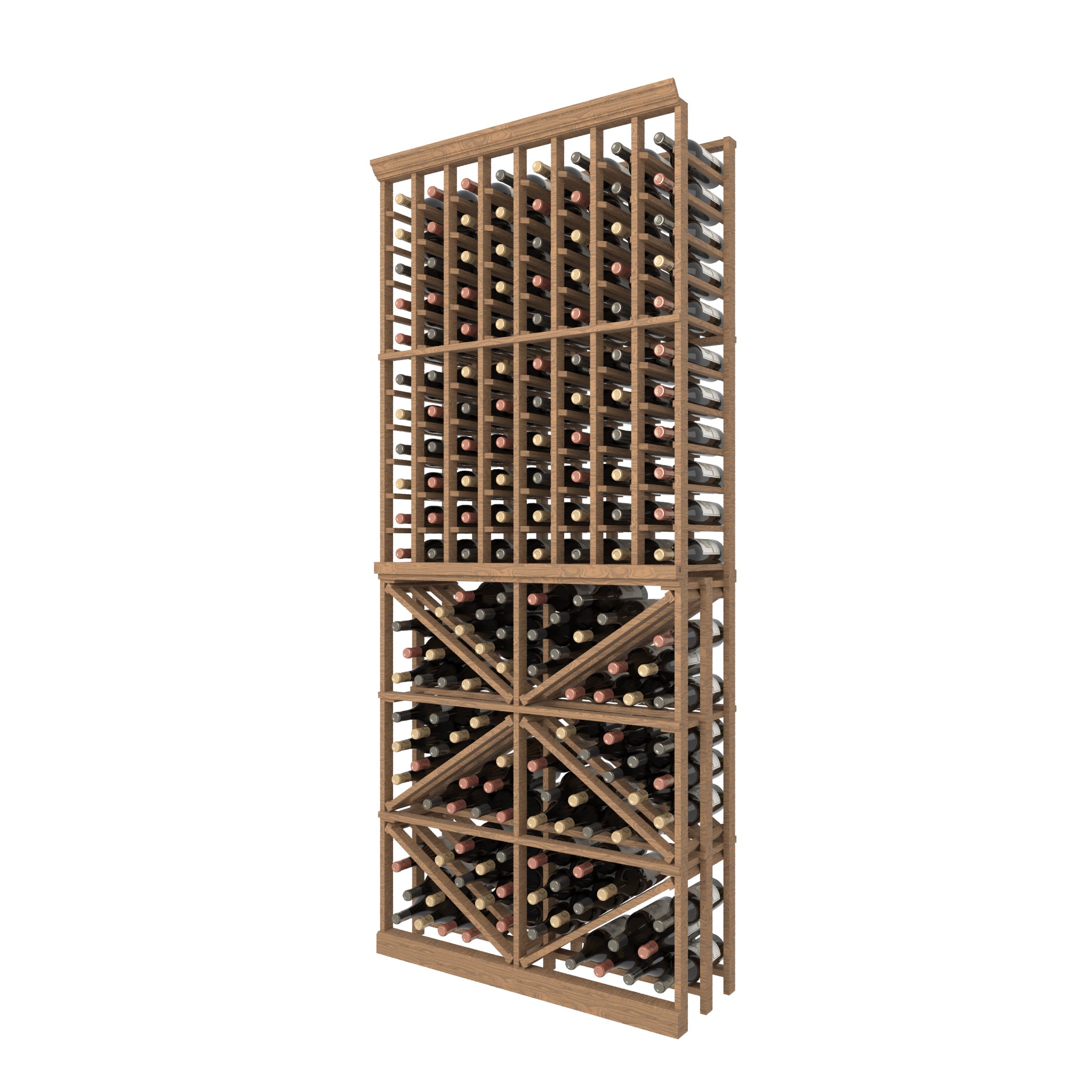 08 Column Individual Bottle Wood Rack & BIN Storage