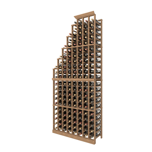 8 Column Individual Bottle Cascade Wood Rack Left