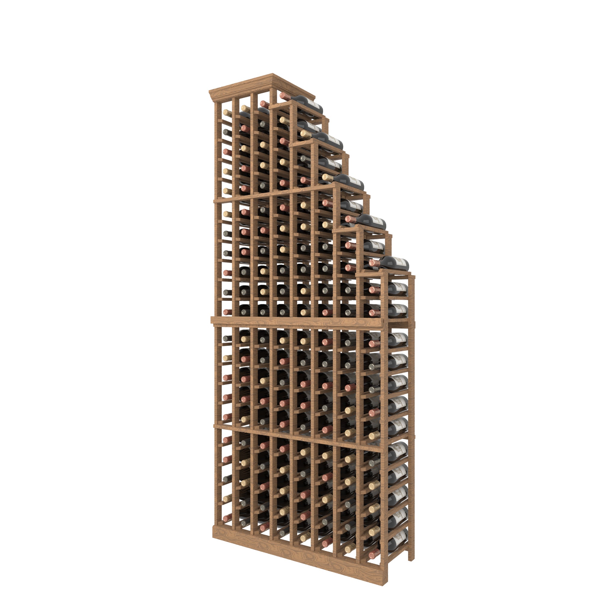8 Column Individual Bottle Cascade Wood Rack Right