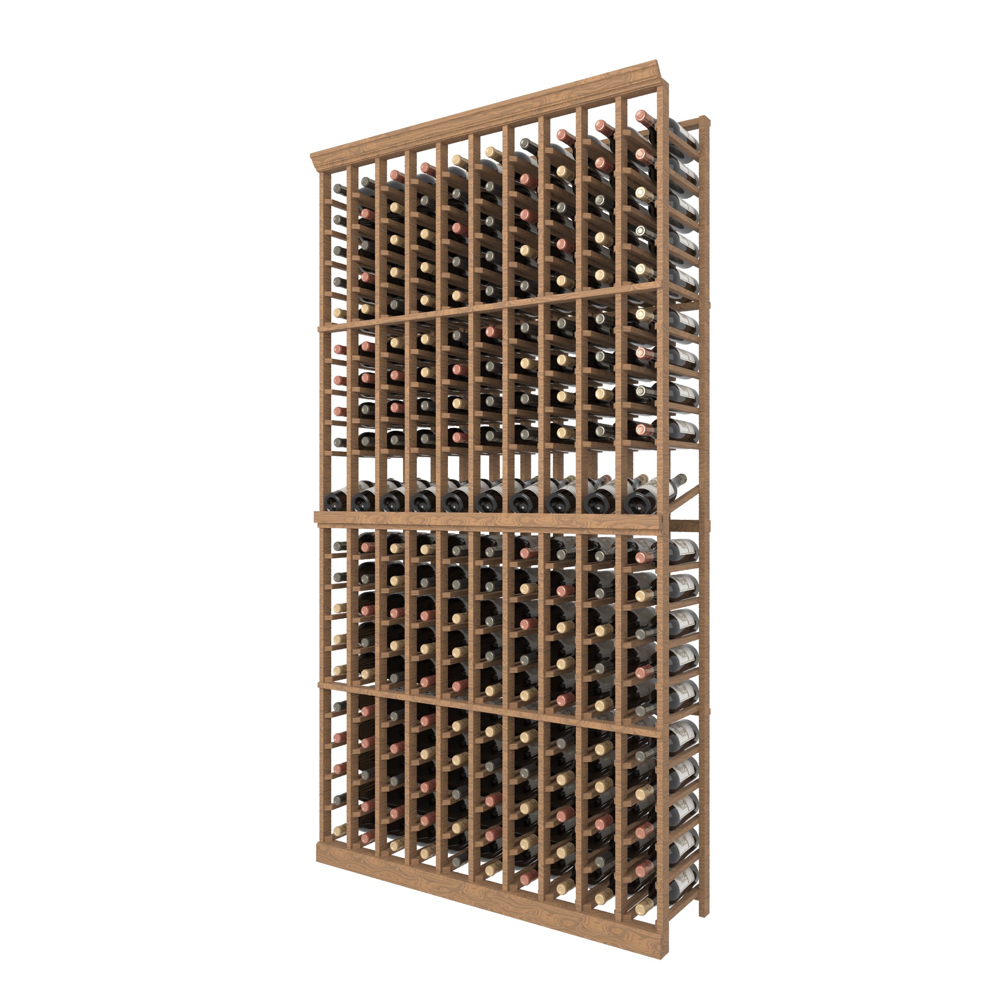 Individual Bottle Premium Wood Wine Rack, With Display Row | 10 Column magnum bottles