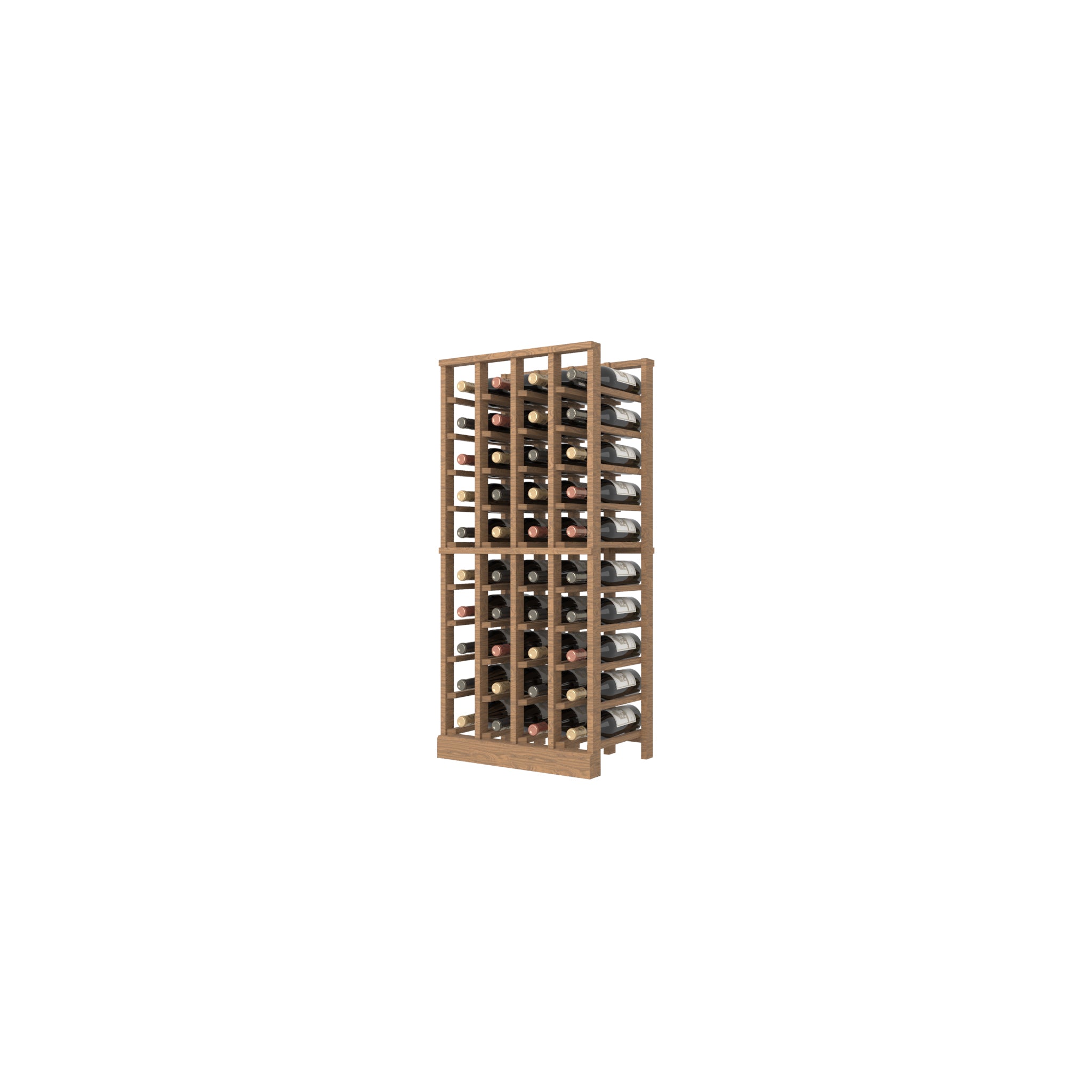 Individual Bottle Wood Wine Rack With Display Row | 4 Column, 10 rows