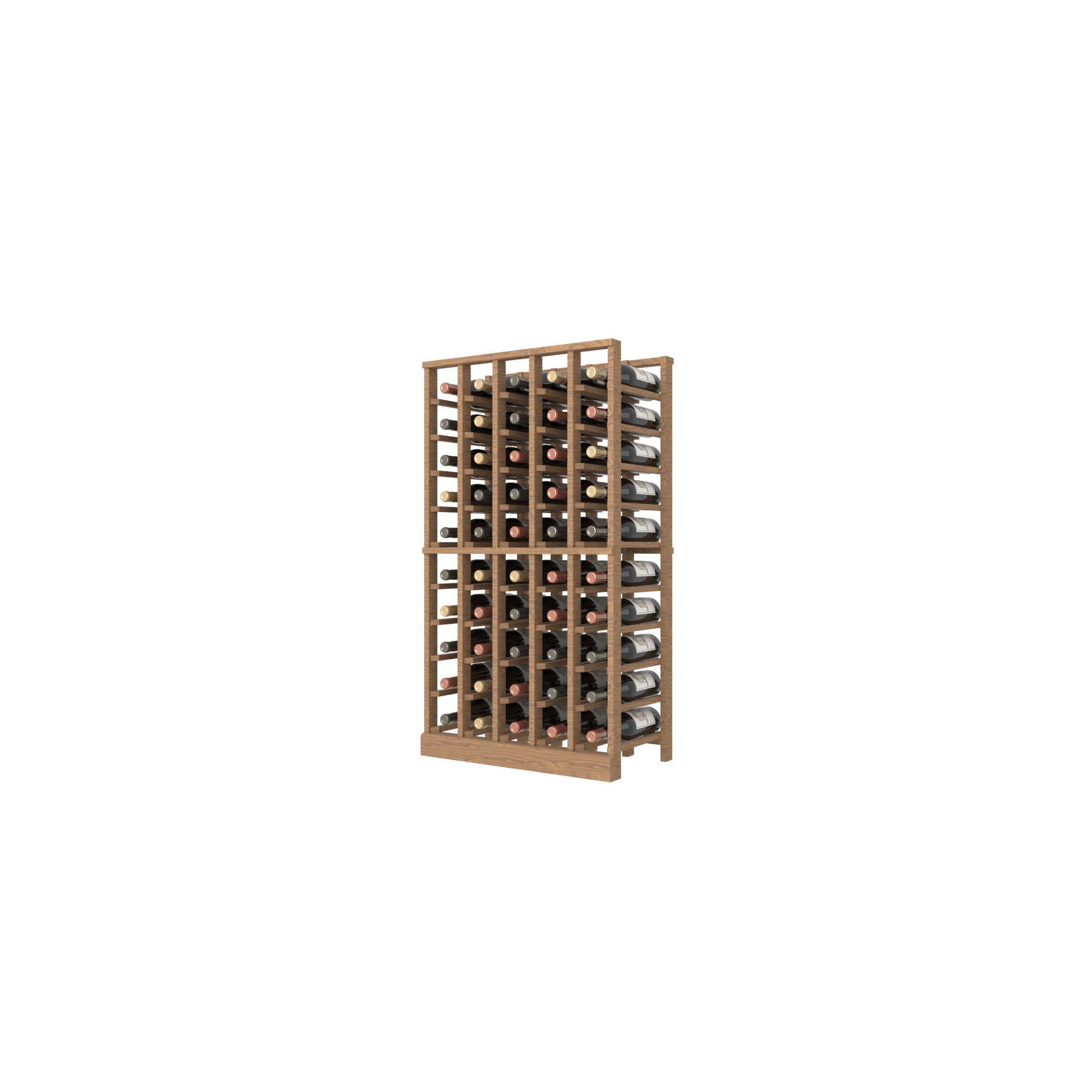 Individual Bottle Premium Wood Wine Rack | 5 Column, 10 Rows 