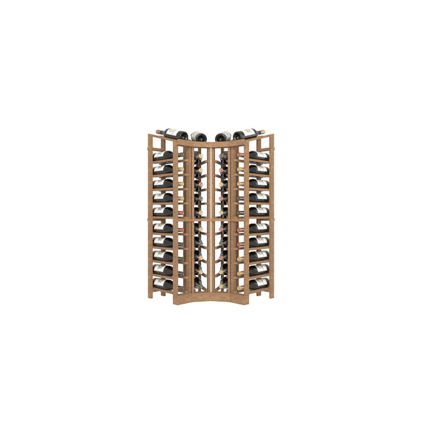 Individual Bottle Curved Corner Base Wine Rack with Display Row, 11 rows