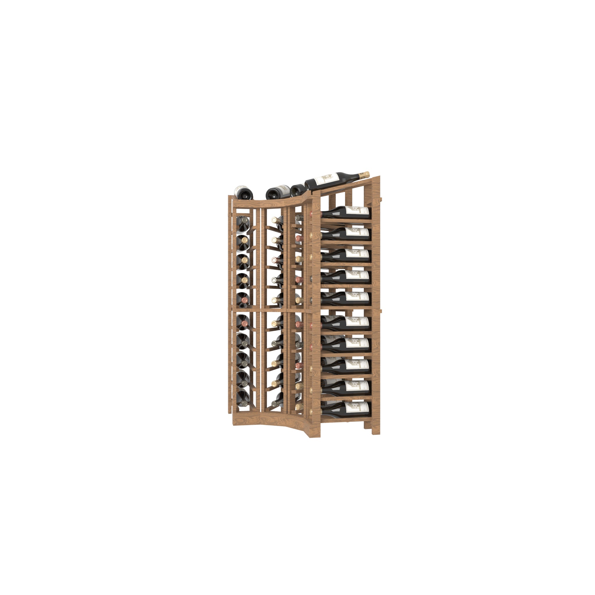 04 Column Curved Corner Base Rack with Display Row - 750ml Bottles