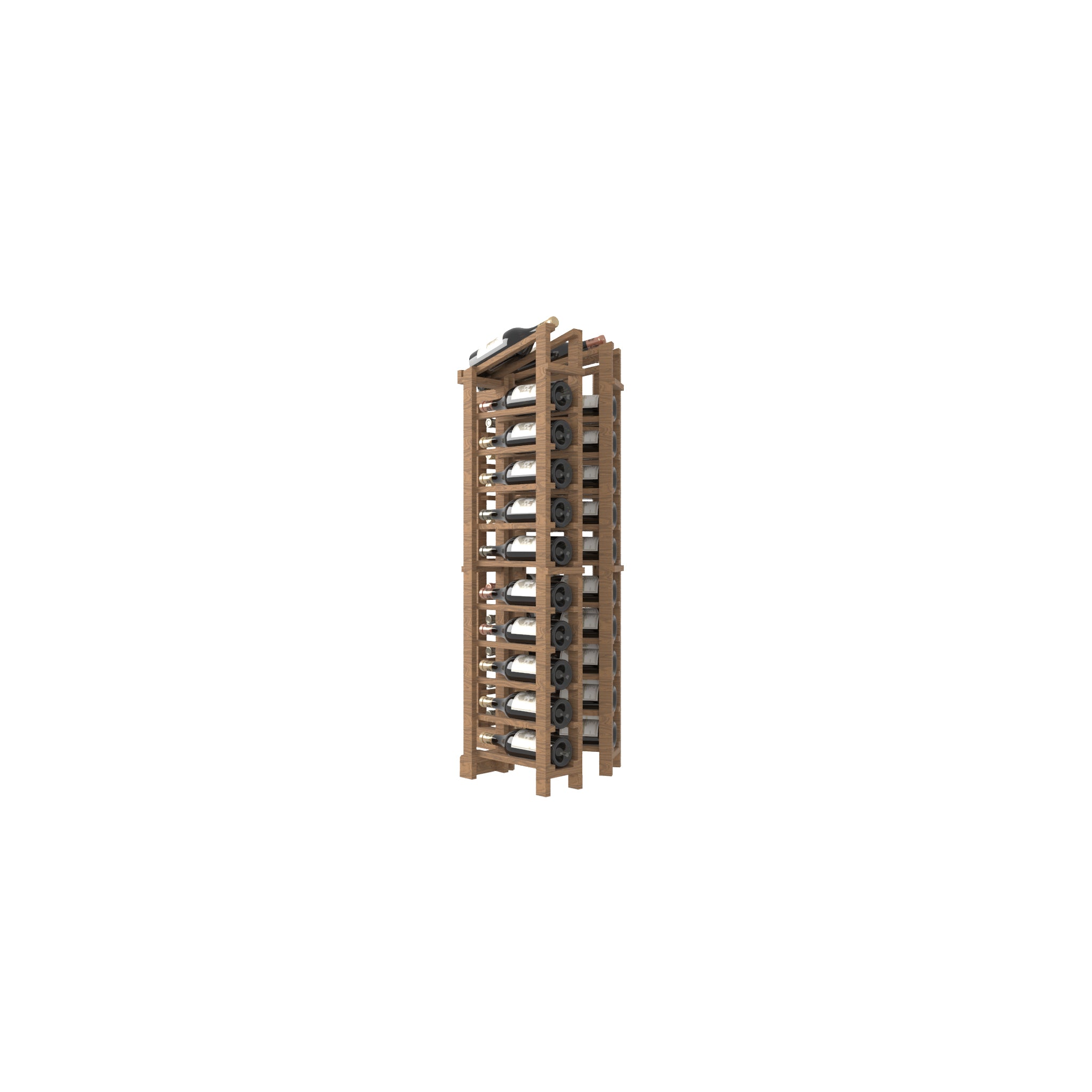 04 Column Curved Corner Base Rack with Display Row - 750ml Bottles